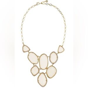 Stella & Dot Fiona Bib Necklace, featuring cream-colored stones set